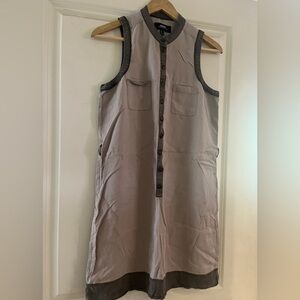 MEXX Metropolitan Sleeveless Tank Dress Button Down Urban Casual Khaki Modern XS
